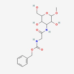 molecular formula C17H24N2O8 B14424215 Methyl 3-[({[(benzyloxy)carbonyl]amino}acetyl)amino]-3-deoxyhexopyranoside CAS No. 83904-91-0