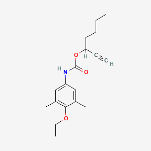 molecular formula C18H25NO3 B14424229 Hept-1-yn-3-yl (4-ethoxy-3,5-dimethylphenyl)carbamate CAS No. 84971-15-3