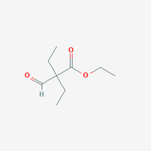 molecular formula C9H16O3 B14424299 Ethyl 2-ethyl-2-formylbutanoate CAS No. 84393-09-9