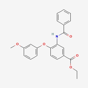 molecular formula C23H21NO5 B14424365 Ethyl 3-benzamido-4-(3-methoxyphenoxy)benzoate CAS No. 81401-69-6
