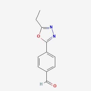 molecular formula C11H10N2O2 B1442439 4-(5-Ethyl-1,3,4-oxadiazol-2-yl)benzaldehyde CAS No. 1309875-09-9