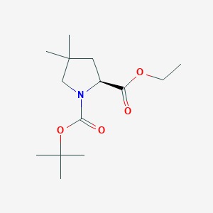molecular formula C14H25NO4 B1442448 ETHYL 1-BOC-4,4-DIMETHYL-L-PROLINATE CAS No. 1001353-86-1