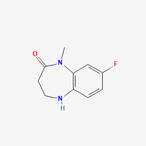 molecular formula C10H11FN2O B1442459 8-fluoro-1-methyl-2,3,4,5-tetrahydro-1H-1,5-benzodiazepin-2-one CAS No. 1333665-48-7
