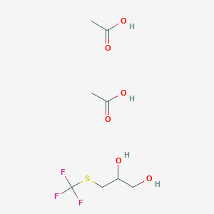 molecular formula C8H15F3O6S B14424594 Acetic acid;3-(trifluoromethylsulfanyl)propane-1,2-diol CAS No. 84355-11-3