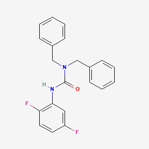 molecular formula C21H18F2N2O B14424654 N,N-Dibenzyl-N'-(2,5-difluorophenyl)urea CAS No. 86764-75-2