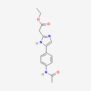 molecular formula C15H17N3O3 B1442466 5-[4-(Acetylamino)phenyl]-1H-imidazole-2-acetic acid ethyl ester CAS No. 908007-24-9