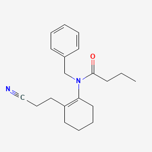 molecular formula C20H26N2O B14424677 N-Benzyl-N-[2-(2-cyanoethyl)cyclohex-1-en-1-yl]butanamide CAS No. 85019-68-7