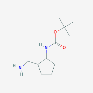 molecular formula C11H22N2O2 B1442478 叔丁基 N-[2-(氨基甲基)环戊基]氨基甲酸酯 CAS No. 860297-27-4