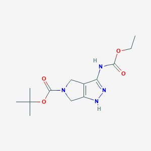 molecular formula C13H20N4O4 B1442480 tert-Butyl 3-((ethoxycarbonyl)amino)-4,6-dihydropyrrolo[3,4-c]pyrazole-5(1H)-carboxylate CAS No. 1049677-66-8