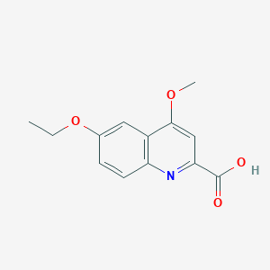 molecular formula C13H13NO4 B1442484 6-Ethoxy-4-methoxyquinoline-2-carboxylic acid CAS No. 1351843-44-1