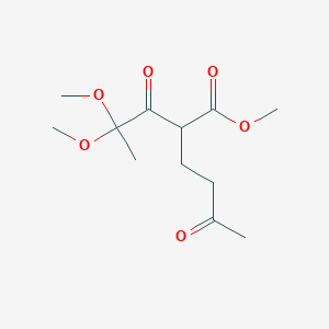 molecular formula C12H20O6 B14424871 Methyl 2-(2,2-dimethoxypropanoyl)-5-oxohexanoate CAS No. 83220-30-8