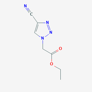 molecular formula C7H8N4O2 B1442488 ethyl 2-(4-cyano-1H-1,2,3-triazol-1-yl)acetate CAS No. 202003-10-9