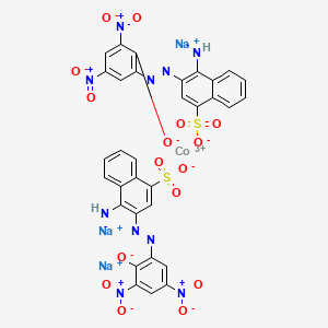 molecular formula C32H16CoN10Na3O16S2 B14424968 trisodium;4-azanidyl-3-[(3,5-dinitro-2-oxidophenyl)diazenyl]naphthalene-1-sulfonate;cobalt(3+) CAS No. 82457-28-1