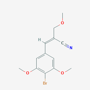molecular formula C13H14BrNO3 B144250 (E)-3-(4-Bromo-3,5-dimethoxyphenyl)-2-(methoxymethyl)prop-2-enenitrile CAS No. 56518-39-9