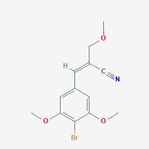 molecular formula C₁₃H₁₄BrNO₃ B144250 (E)-3-(4-Bromo-3,5-dimethoxyphenyl)-2-(methoxymethyl)prop-2-enenitrile CAS No. 56518-39-9