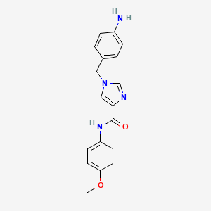 molecular formula C18H18N4O2 B1442500 1-(4-aminobenzyl)-N-(4-methoxyphenyl)-1H-imidazole-4-carboxamide CAS No. 1351780-07-8