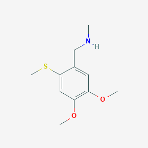 {[4,5-Dimethoxy-2-(methylsulfanyl)phenyl]methyl}(methyl)amine