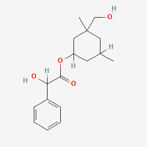 molecular formula C17H24O4 B14425033 Benzeneacetic acid, alpha-hydroxy-, 3-(hydroxymethyl)-3,5-dimethylcyclohexyl ester CAS No. 84661-01-8
