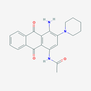 molecular formula C21H21N3O3 B14425115 N-(4-amino-9,10-dioxo-3-piperidin-1-ylanthracen-1-yl)acetamide CAS No. 79207-93-5
