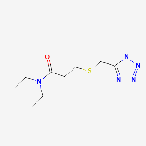 molecular formula C10H19N5OS B14425177 Propanamide, N,N-diethyl-3-(((1-methyl-1H-tetrazol-5-yl)methyl)thio)- CAS No. 80472-86-2