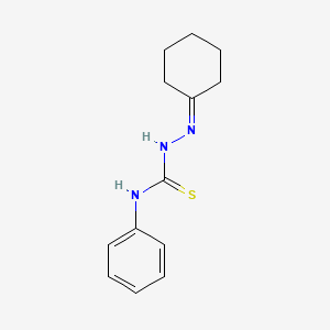 molecular formula C13H17N3S B14425193 Hydrazinecarbothioamide, 2-cyclohexylidene-N-phenyl- CAS No. 80269-69-8