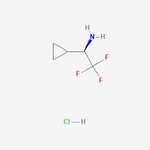 molecular formula C5H9ClF3N B1442526 (1R)-1-cyclopropyl-2,2,2-trifluoroethylamine hydrochloride CAS No. 1160756-75-1