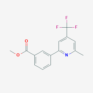 molecular formula C15H12F3NO2 B1442527 3-(6-Methyl-4-trifluoromethyl-pyridin-2-yl)-benzoic acid methyl ester CAS No. 1311280-43-9
