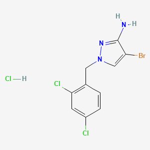molecular formula C10H9BrCl3N3 B1442532 4-bromo-1-(2,4-dichlorobenzyl)-1H-pyrazol-3-amine hydrochloride CAS No. 1332531-42-6