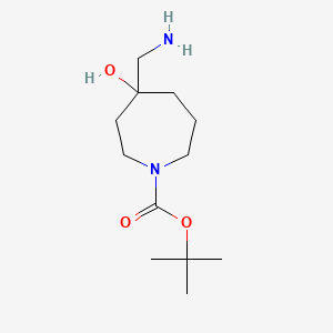 molecular formula C12H24N2O3 B1442535 叔丁基 4-(氨基甲基)-4-羟基-1-氮杂环戊烷羧酸酯 CAS No. 1308384-29-3