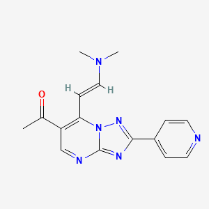 molecular formula C16H16N6O B1442537 1-[7-[2-(Dimethylamino)ethenyl]-2-(4-pyridinyl)[1,2,4]triazolo[1,5-a]pyrimidin-6-yl]ethanone CAS No. 1306753-72-9