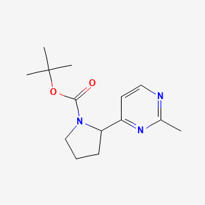 molecular formula C14H21N3O2 B1442538 Tert-butyl 2-(2-methylpyrimidin-4-yl)pyrrolidine-1-carboxylate CAS No. 1306739-53-6