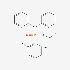 molecular formula C23H25O2P B14425407 Ethyl (2,6-dimethylphenyl)(diphenylmethyl)phosphinate CAS No. 85320-17-8