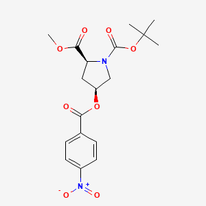 molecular formula C18H22N2O8 B1442546 (2S,4S)-1-tert-Butyl 2-methyl 4-((4-nitrobenzoyl)oxy)pyrrolidine-1,2-dicarboxylate CAS No. 168264-25-3