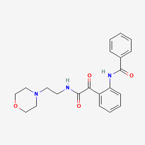 molecular formula C21H23N3O4 B14425479 Benzeneacetamide, 2-(benzoylamino)-N-(2-(4-morpholinyl)ethyl)-alpha-oxo- CAS No. 85080-25-7