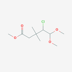 molecular formula C10H19ClO4 B14425536 Methyl 4-chloro-5,5-dimethoxy-3,3-dimethylpentanoate CAS No. 79749-60-3