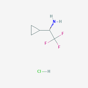 molecular formula C5H9ClF3N B1442555 (1S)-1-cyclopropyl-2,2,2-trifluoroethylamine hydrochloride CAS No. 1338377-73-3