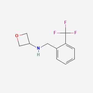 molecular formula C11H12F3NO B1442556 N-[2-(Trifluoromethyl)benzyl]oxetan-3-amine CAS No. 1339894-12-0