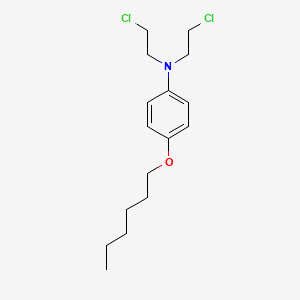 molecular formula C16H25Cl2NO B14425563 ANILINE, N,N-BIS(2-CHLOROETHYL)-p-HEXYLOXY- CAS No. 82894-36-8