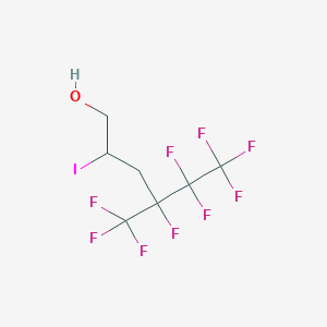 molecular formula C7H6F9IO B1442558 4,5,5,6,6,6-Hexafluoro-2-iodo-4-(trifluoromethyl)hexan-1-ol CAS No. 1350637-23-8