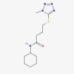 molecular formula C12H21N5OS B14425600 N-Cyclohexyl-4-((1-methyl-1H-tetrazol-5-yl)thio)butanamide CAS No. 80463-78-1