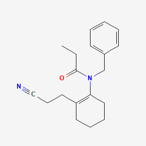 molecular formula C19H24N2O B14425614 N-Benzyl-N-[2-(2-cyanoethyl)cyclohex-1-en-1-yl]propanamide CAS No. 85019-67-6
