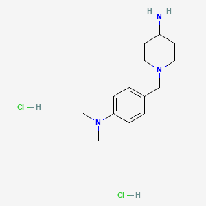 molecular formula C14H25Cl2N3 B1442563 1-[4-(Dimethylamino)benzyl]piperidin-4-amine dihydrochloride CAS No. 1332531-43-7
