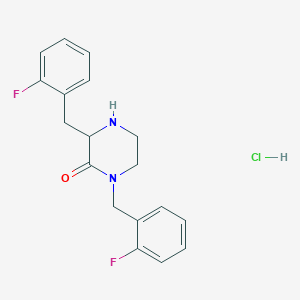 molecular formula C18H19ClF2N2O B1442564 1,3-Bis(2-fluorobenzyl)piperazin-2-onehydrochloride CAS No. 1332528-24-1
