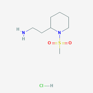 molecular formula C8H19ClN2O2S B1442566 2-(1-(Methylsulfonyl)piperidin-2-yl)ethanamine hydrochloride CAS No. 1018307-27-1