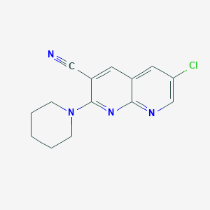 molecular formula C14H13ClN4 B1442568 6-氯-2-(哌啶-1-基)-1,8-萘啶-3-腈 CAS No. 1335220-59-1