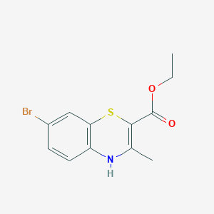 molecular formula C12H12BrNO2S B14425688 Ethyl 7-bromo-3-methyl-4H-1,4-benzothiazine-2-carboxylate CAS No. 82297-83-4