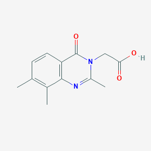 molecular formula C13H14N2O3 B1442575 (2,7,8-trimethyl-4-oxoquinazolin-3(4H)-yl)acetic acid CAS No. 1322604-42-1