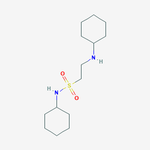molecular formula C14H28N2O2S B14425785 N-Cyclohexyl-2-(cyclohexylamino)ethane-1-sulfonamide CAS No. 85344-37-2