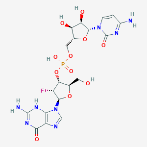 molecular formula C19H24FN8O11P B144258 2'-Fluoroguanylyl-(3'-5')-Phosphocytidine CAS No. 138853-61-9
