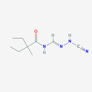 molecular formula C9H16N4O B14425895 N-[(E)-(cyanohydrazinylidene)methyl]-2-ethyl-2-methylbutanamide 